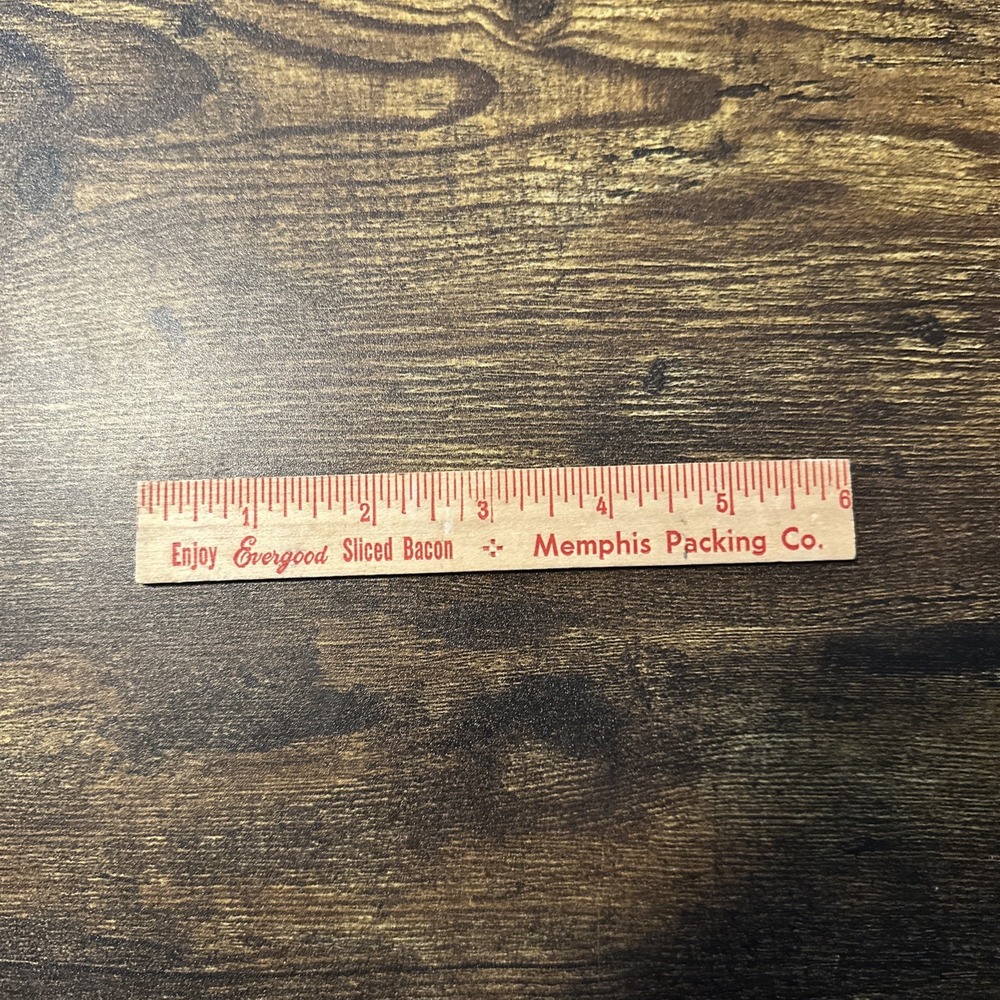 Evergood Sliced Bacon Memphis Packing Co. Vintage Original Advertising Ruler